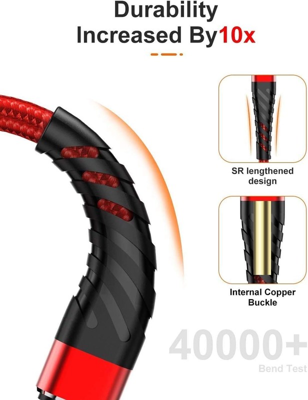 Braided Fast Charger Cable Heavy Duty USB lot Cord For iPhone 14 13 12 11 X XR 8 gallery