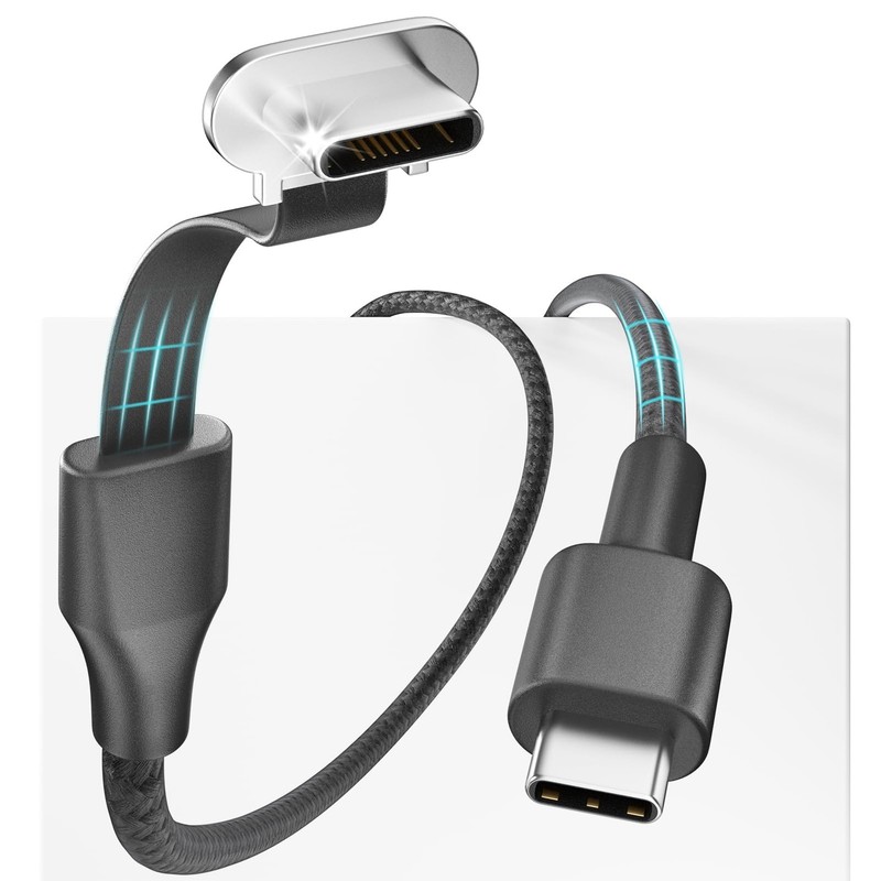 USB C to USB C Cable, 10ft 60W Right Angle Type C Charger Fast Charging, Flat…