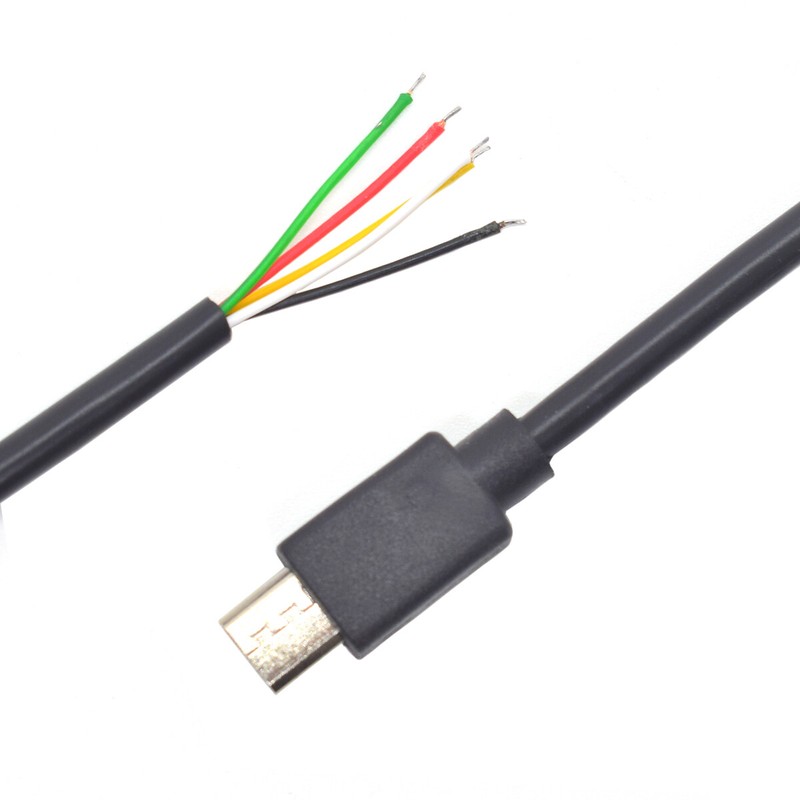 20pcs 0.3M/1ft Micro 5pin USB Male Plug 5 wires Power Pigtail Bare Cable DIY