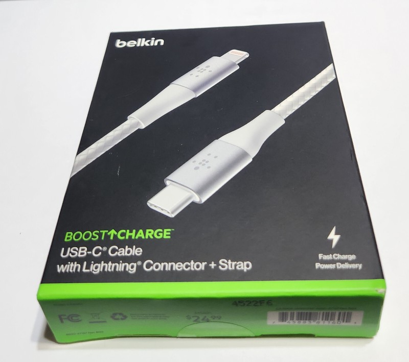 NEW White Belkin Boost Charge Braided USB-C to Lightng Cable 6.6ft/2M - CAA004 gallery