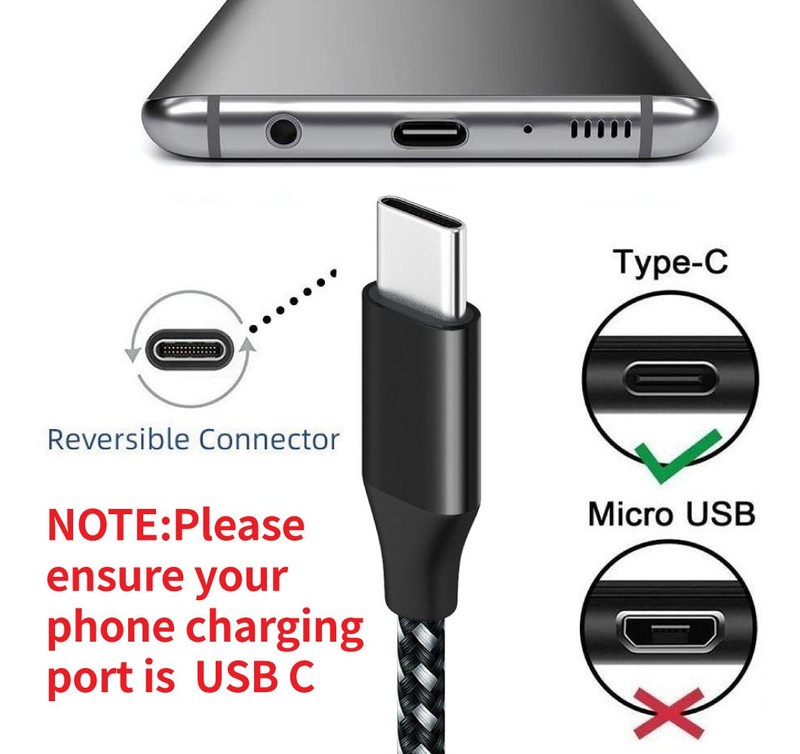 3Pack 3/6/10Ft USB to Type-C Cable Fast Charger Charging Data Sync Cord gallery