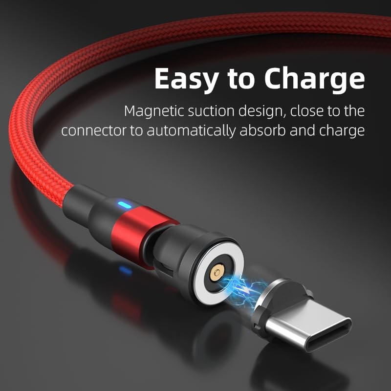 Magnetic Charging Cable 3-Pack 540° Rotation Magnetic Charger Cable with Ligh... gallery