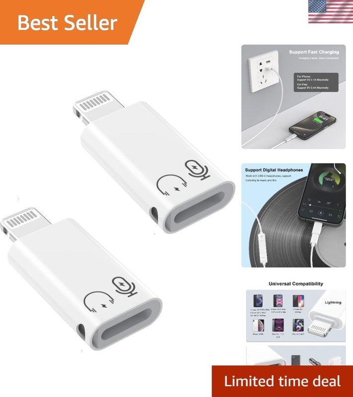 2Pack Lightning Male to USB C Female Charging Adapter,[MFi Certified] Type C Cha