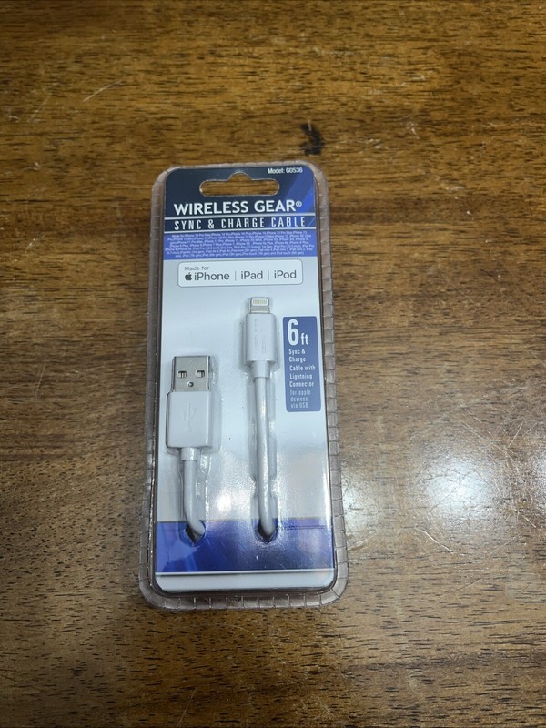 6 ft Apple iPhone Sync & Charge Cord/Cable Lighting to USB Cable Wireless Gear