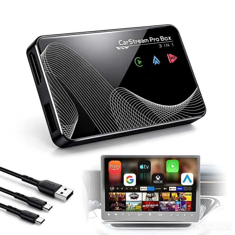 2026 Upgraded 【 3-in-1 】 HDMI Input Car TV & Wireless CarPlay Adapter & Andro...