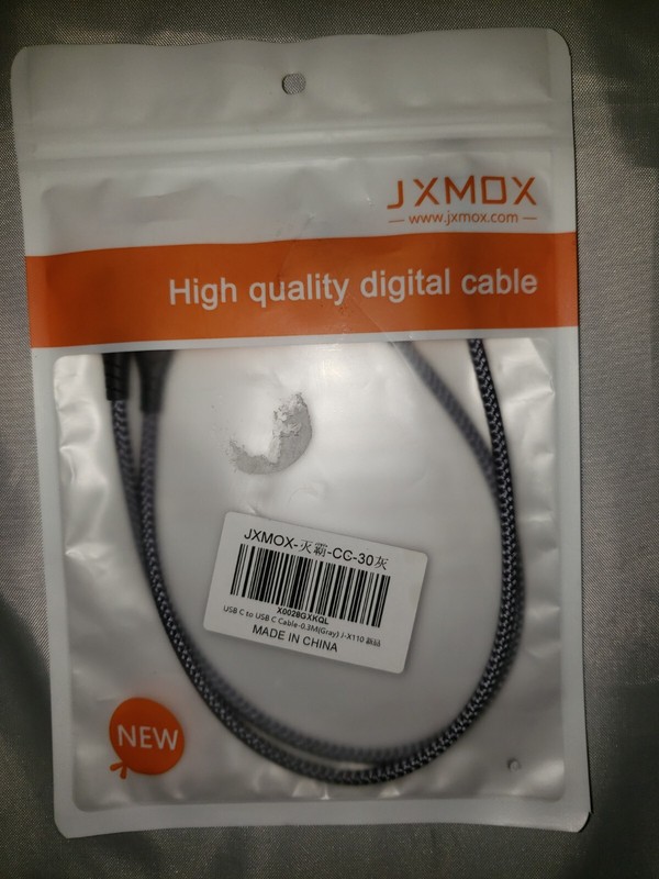 JXMOX 2 Pack High Quality Digital Cables USB C to USB C Cables 0.3M Gray