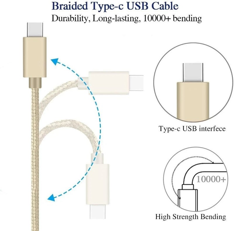 3ft/1M Braided USB to Type-C Fast Charging Data SYNC Charger Cable Cord gallery