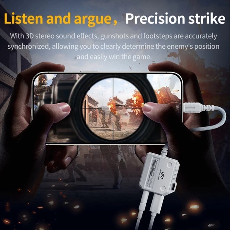 2-In-1 Headphone Converter Type-C Interface Supports 60W For GS1 gallery