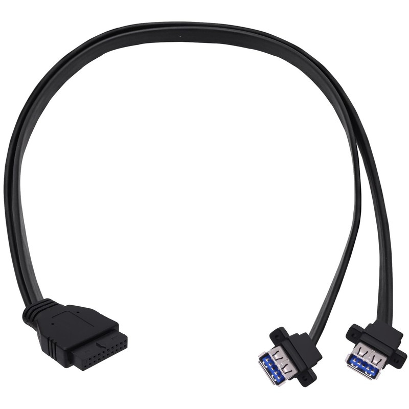 50CM USB 3.0 Front Panel Cable, Motherboard 19-Pin Header to 2 USB Female