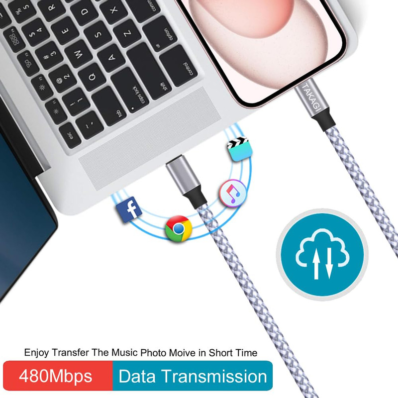 USB C to USB C Cable,Type C Charger Fast Charging Cable 60W 3Ft 3Pack Nylon Brai gallery