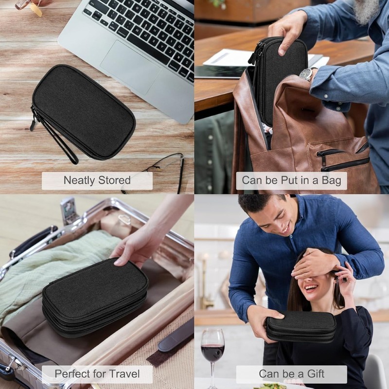 Travel Cable Organizer Pouch Waterproof Double Layer Storage for Cords & Phones gallery