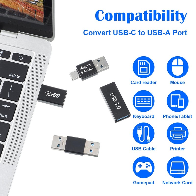 4 Kinds USB 3.0 Adapter Kit Black High Speed Coupler Connector Converter Set gallery