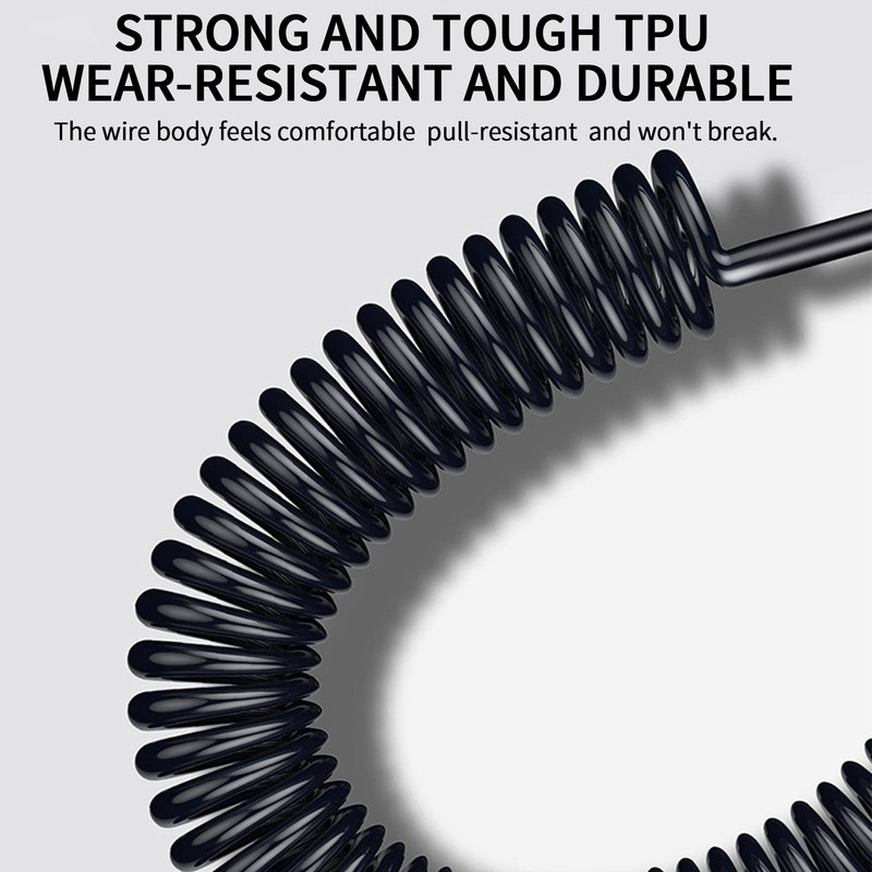 USB C Charger Cable Elastic Coiled Type-C Cable for Car Retractable USB Type C gallery