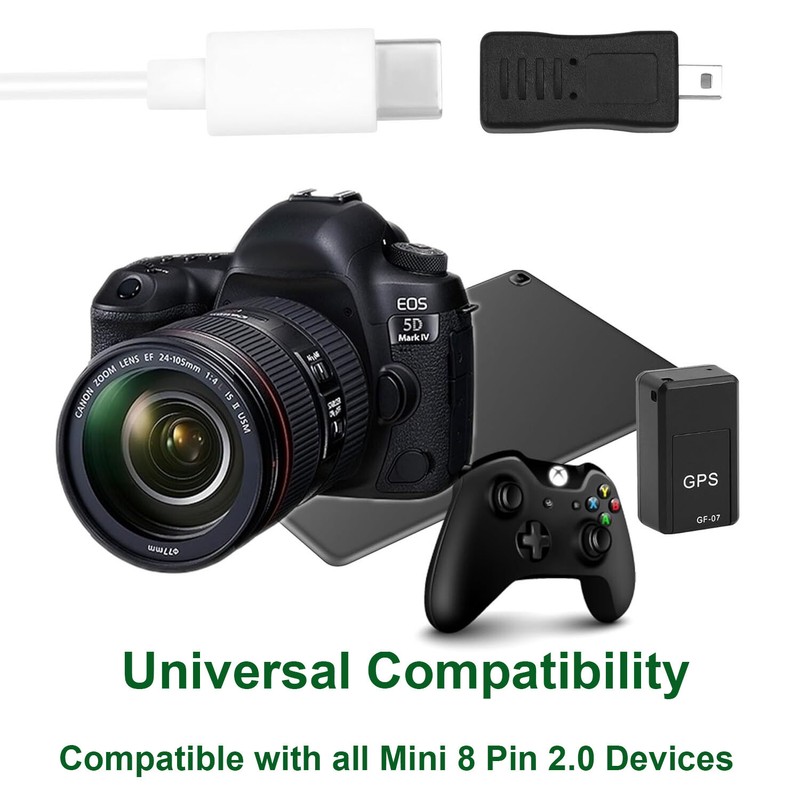 10pcs Mini USB 8 Pin Male to C Female Convertor Adapter Charge Data Sync Camera gallery