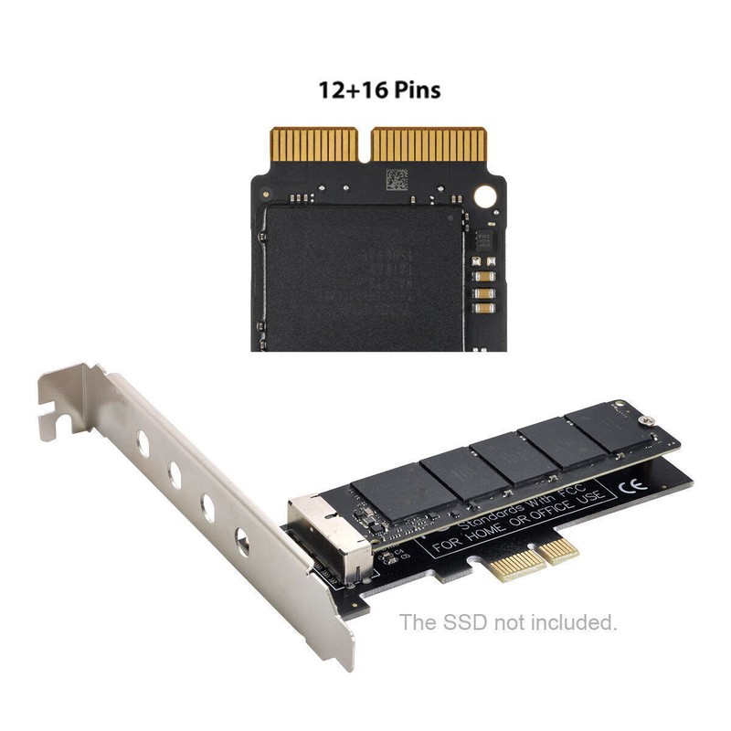 NFHK PCI Express PCI-E 1X to 12+16Pin 2013-2017 Mac Pro Air SSD Convert SATA gallery