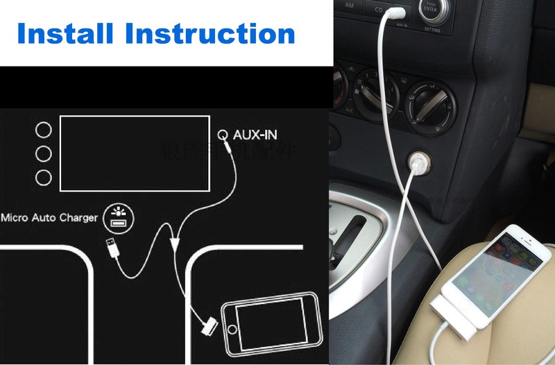1set 1.2M 4ft USB 3.5mm Music Interface AUX Input Cable for Ipod Iphone 5/5S/5C gallery