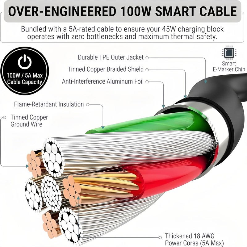 4-Pack 10ft USB-C to USB-C Fast Charging Cables (100W/5A) – Durable & Flexibl... gallery