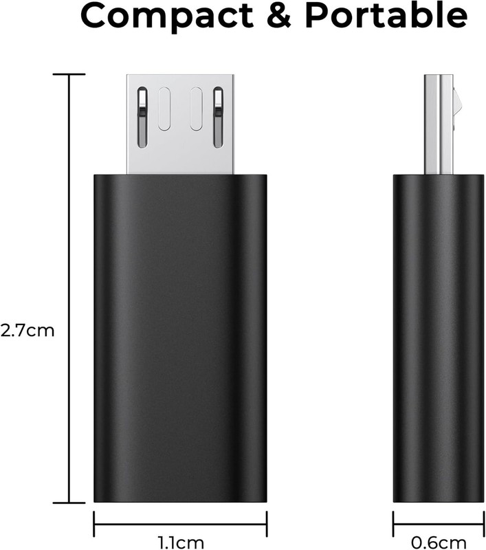 2 Pack Micro USB to USB C Adapter - Fast Data Transfer, Universal Fit gallery