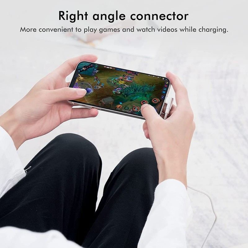 iPhone USB C to Lightning Cable,【2Pack 6FT MFi Certified】Right 6 feet, white gallery