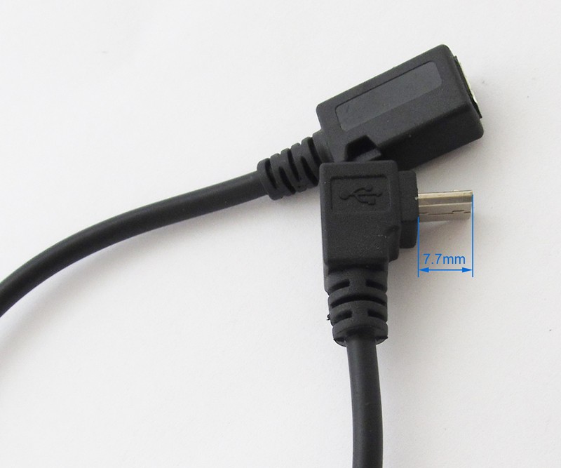 100pcs 1ft/30cm Micro 5pin USB Male To Female Right Angle Down Direction Cable gallery