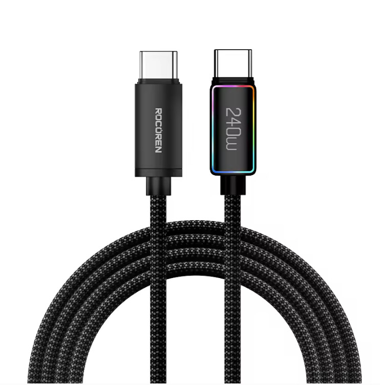 Rocoren 240W 5A High Power Fast Charging Type C Cable 100W PD 3.1 USB C Quick