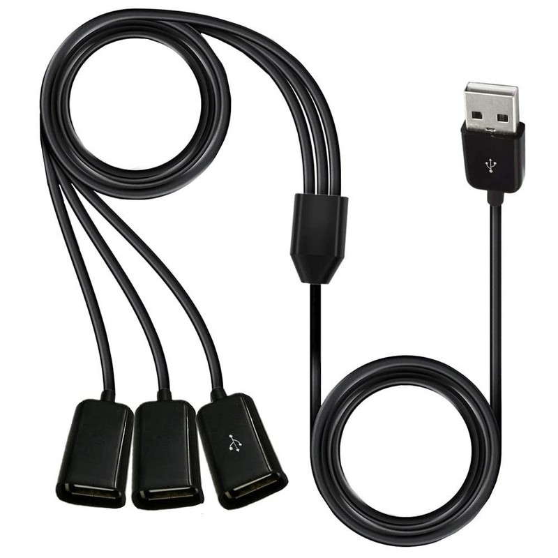USB Splitter Y Cable,3 in 1 USB 2.0 A Male to 3 Female Jack Data Sync Chargin…
