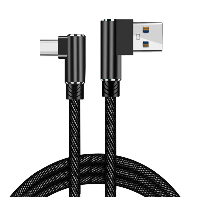 90° Right Angle USB-C Fast Charging Cable For iPhone15 16 17 Samsung Type-C Cord