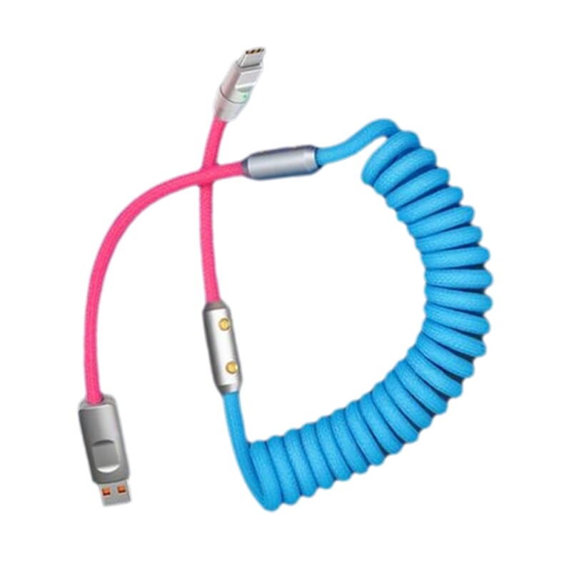 Metal Spring Data Cable, 120W Fast Charging Stretchable Cord Tailored for Usb C gallery