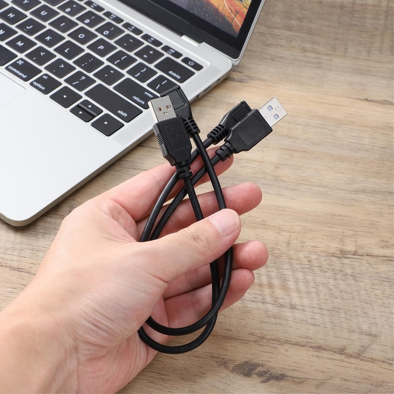 2 Pack 11.4 Inch 5 Pin Mini USB B Female to USB A Male Data Cable Adapter gallery