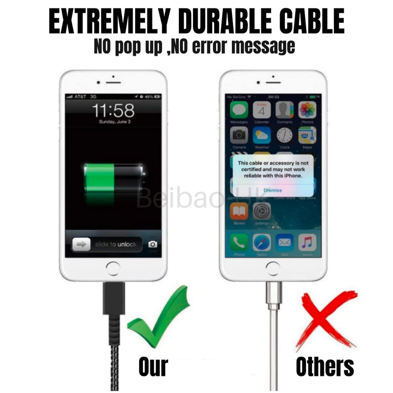 10Ft Long Charger Cable USB Charging Cord Heavy Duty For Apple iPhone 11 XR X 8 gallery