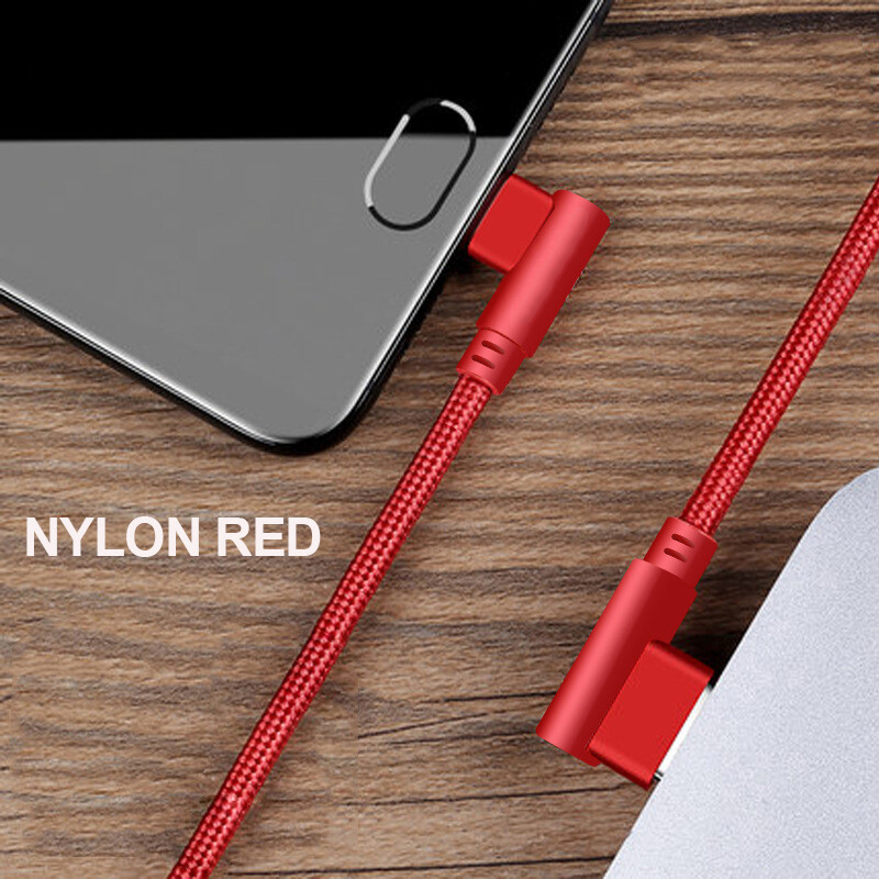Type C 90 Degree Braided USB C Fast Charging Cable Data Sync For Samsung Huawei gallery