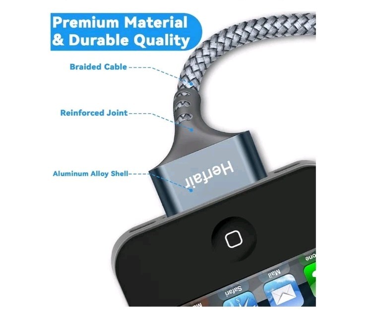 30 Pin to USB C Adapter Ipod Charger Nylon Braided Fast Charging Data Cord.... gallery