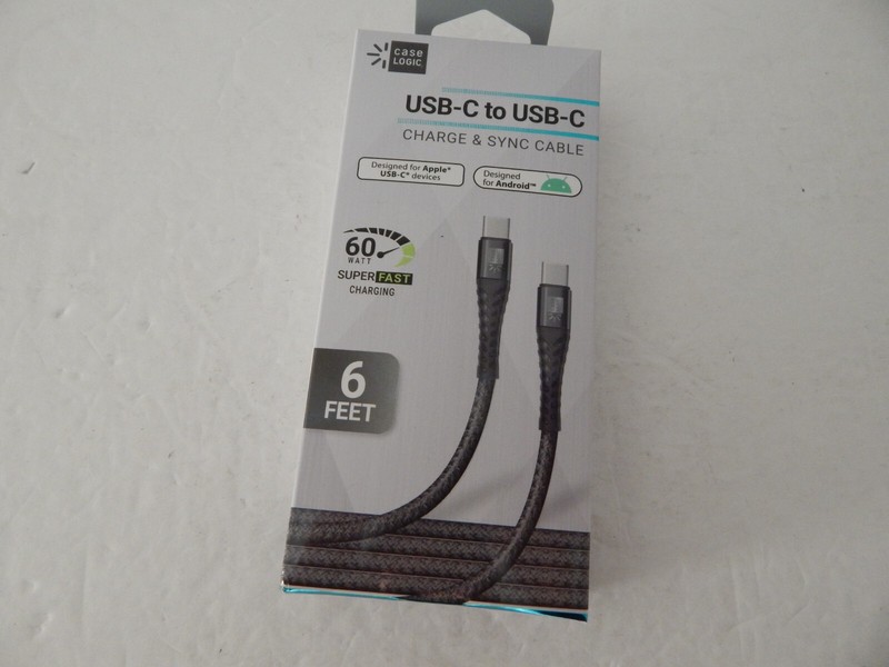 Case Logic Universal USB-C to USB-C Charge & Sync Cable 6 Feet Black
