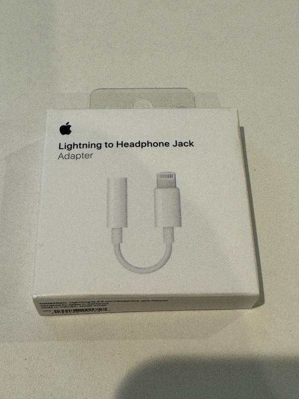 Apple Lightning to 3.5mm Jack Audio Adapter-White+Free 1st Class Mail Shipping