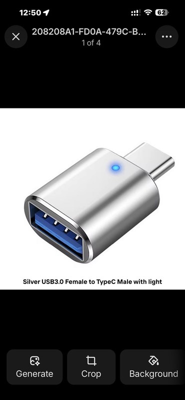 2 Pack Silver Aluminum USB-C Adapter USB 3.0 Female with LED Light gallery
