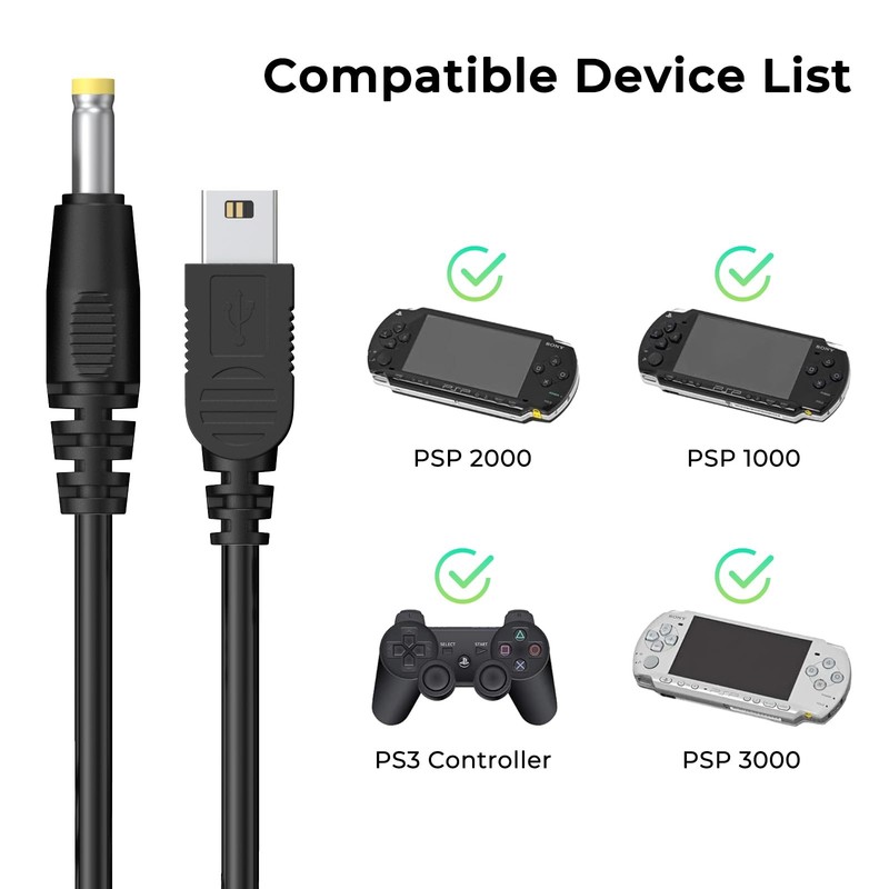 2 Pack PSP Charger Cable, PSP Charger USB PSP Power Cord for Charging Sony PS... gallery