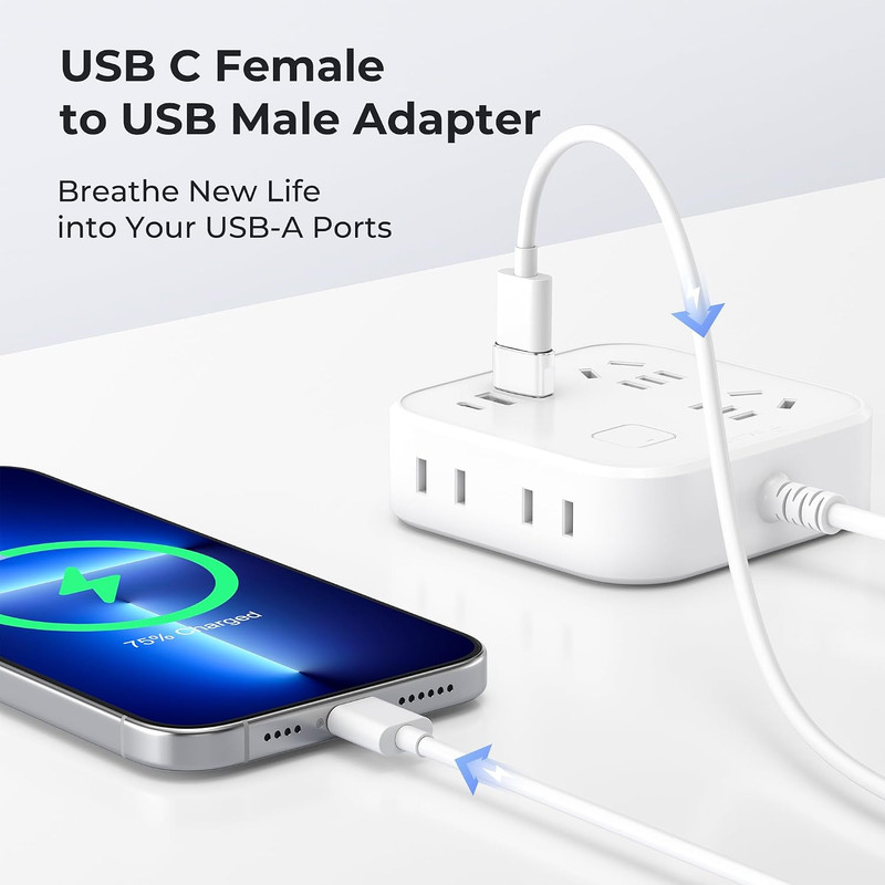 USB to USB C Adapter 4Pack,Type C Female to USBA Male Charger Cable gallery