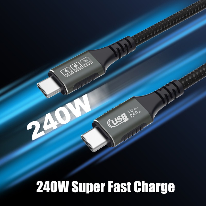 USB4.0 Type-C 3.2 M/M Cable 40Gbps 8K 240W For iPhone 17 Pro Max Charger Adapter gallery