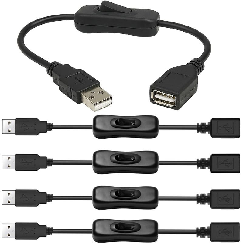 5 PCS 12V LED Strip Light Inline On Off Switch Cable DC Jack 5.5x2.1mm Black
