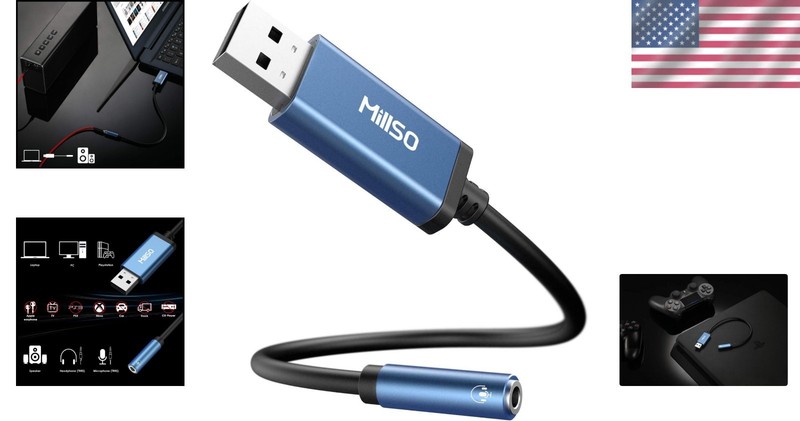 USB to AUX Audio Adapter, 1FT - Enhanced Stereo Sound for Headphones gallery