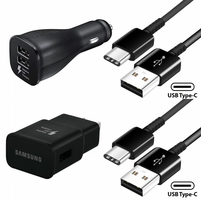 Original Samsung Galaxy Note8 S8 S9 Plus Fast Car Wall Charger 4FT Type-C Cables