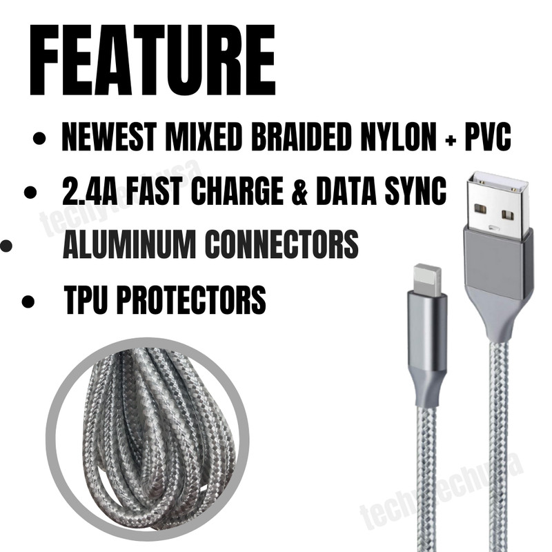 3 Pack USB Fast Charging Cord Charger Cable 10Ft For iPhone 11 XR 8 7 Plus iPad gallery
