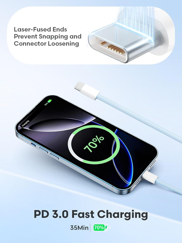 USB C to C Cable 10FT 3-Pack, 60W Fast Type C Charging Cord | Fast Charging for gallery