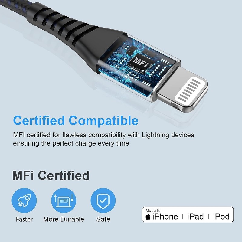 2pack iPhone Charger 6ft Charging Cable Cord, Fast Charging Cables for iPhone gallery