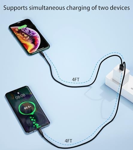 Multi USB C Cable 4FT, 2 in 1 Multiple Type C Charging, 3A Dual Splitter USB C C gallery