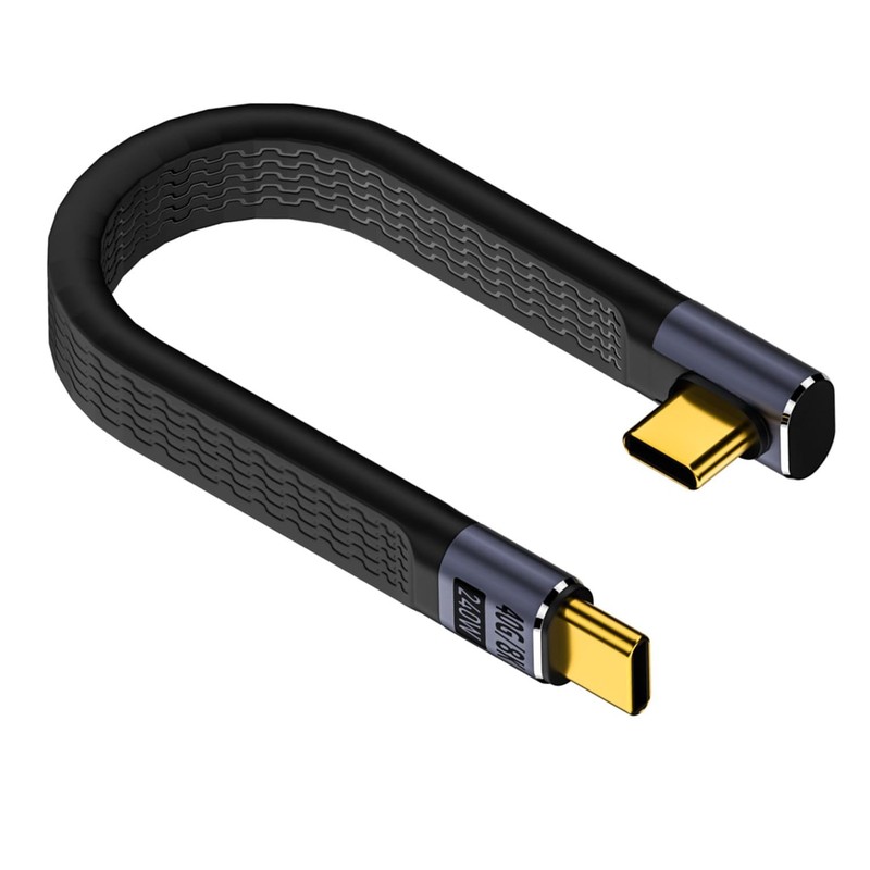 USB4 40Gbps USB C Male to 90 Degree C Male Short Cable 240W 13cm 5.1 In