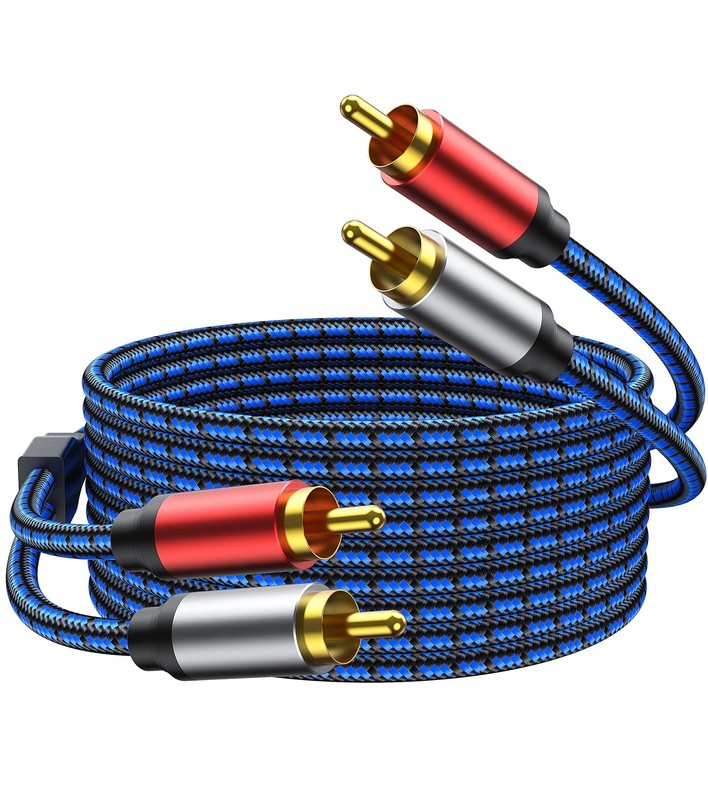 NC XIQN RCA Cable 10ft. 2RCA Male to 2RCA Male Stereo Audio Cable Nylon Braid…