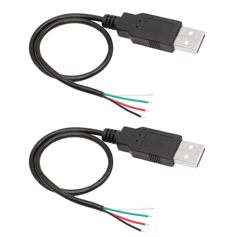 2Pcs USB 2.0 Plug 4pin Bare Wire,USB Power Data Cable DIY Pigtail Cable for U…
