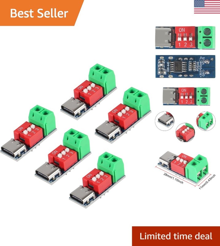 USB-C PD Trigger Modules (5PCS) – Safe, Fast Charging with Adjustable Outputs