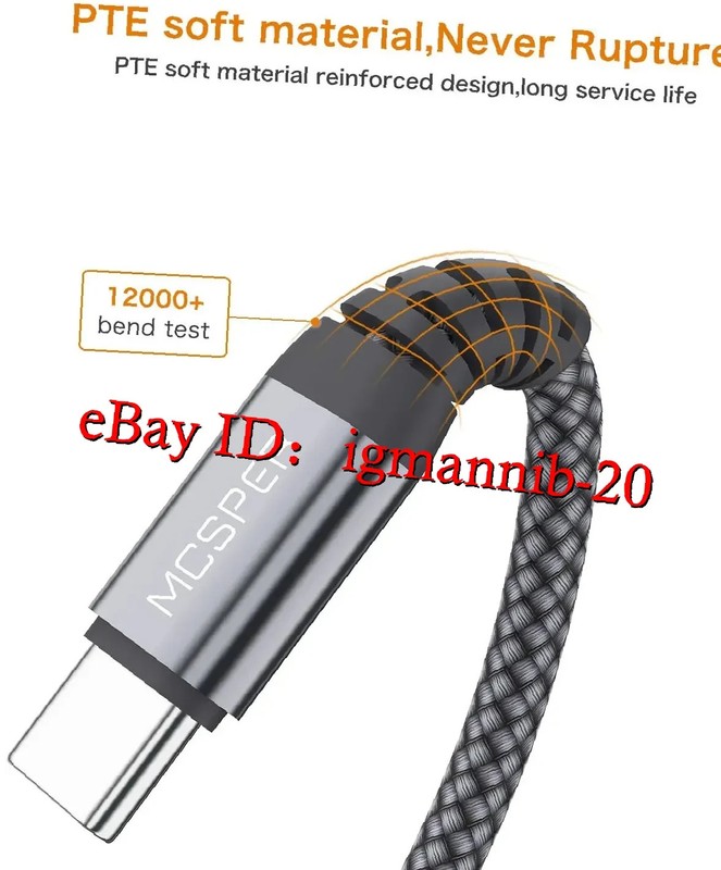 SHORT USB C CABLE 0.5FT 2-PACK FAST CHARGING NYLON BRAIDED FOR IPHONE 15/16 SAMS gallery